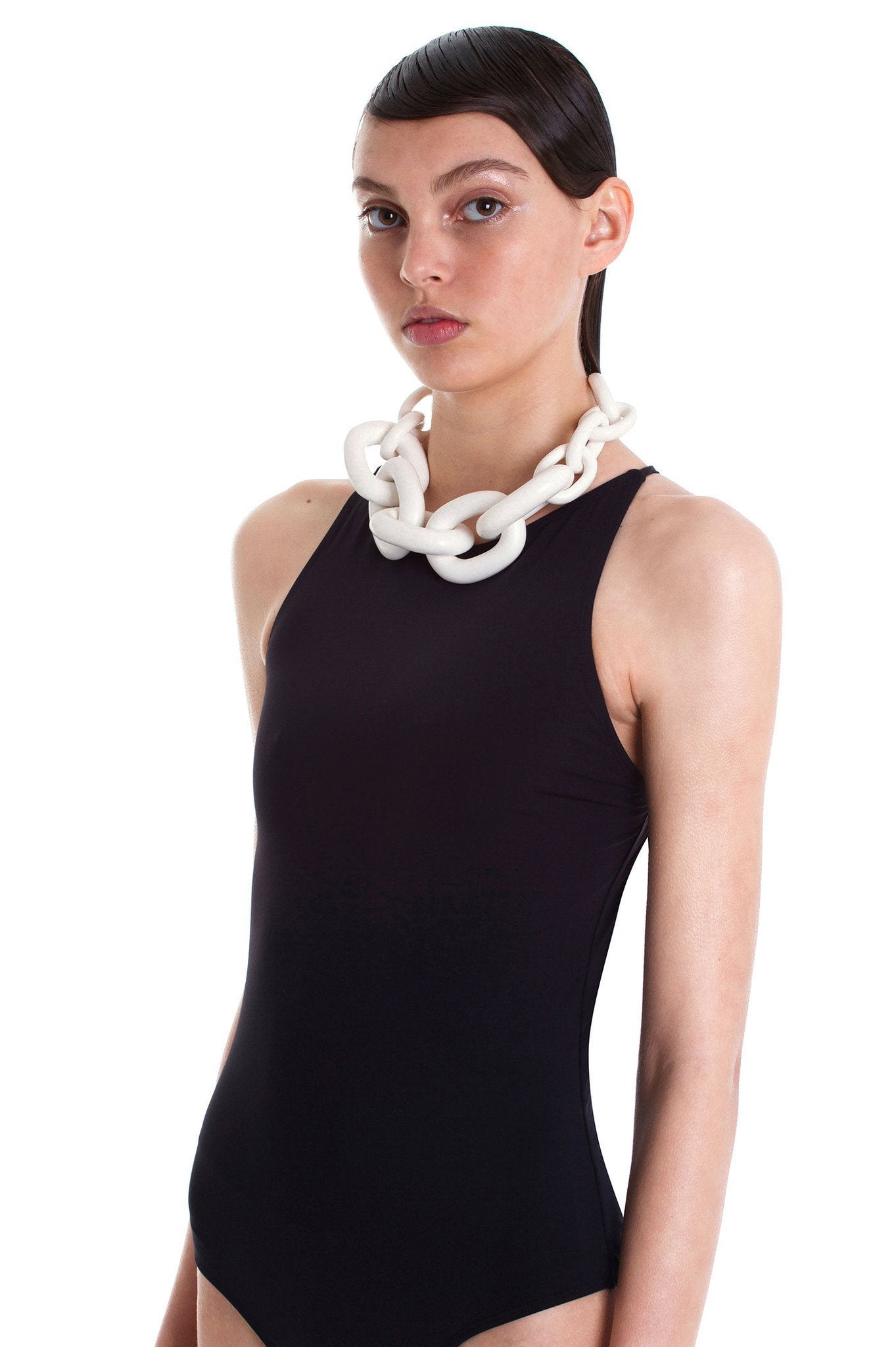 WHITE BIG CHAIN CHOKER