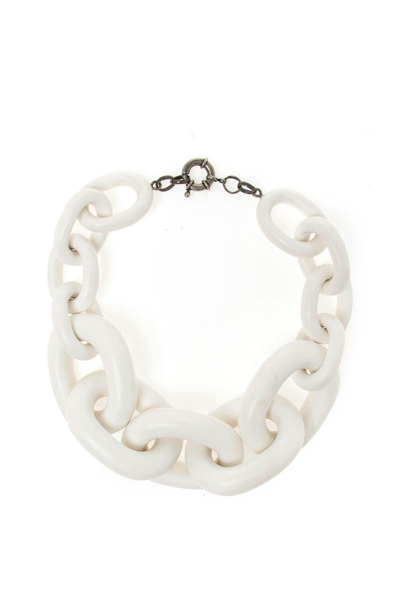 WHITE BIG CHAIN CHOKER